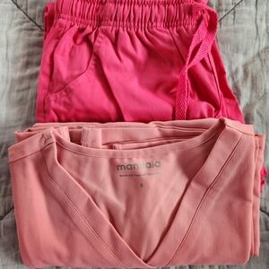 Mandala Pink Scrub Set - Two-Tone Coral & Hot Pink